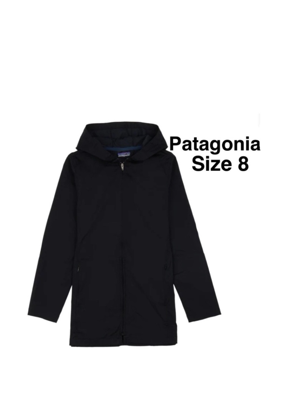 Patagonia Size 8 Woman winds day jacket chacoal  black ⭐️⭐️⭐️⭐️